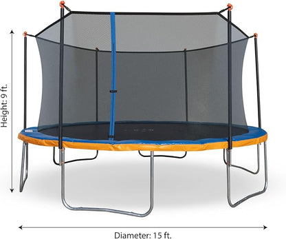 Sportspower Outdoor Trampoline with Safety Enclosure Net, 15FT