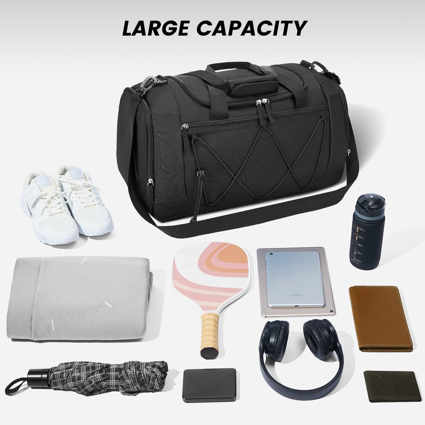 Vorspack 21 Inches Gym Bag for Men, Duffel Bag with Shoe Compartment