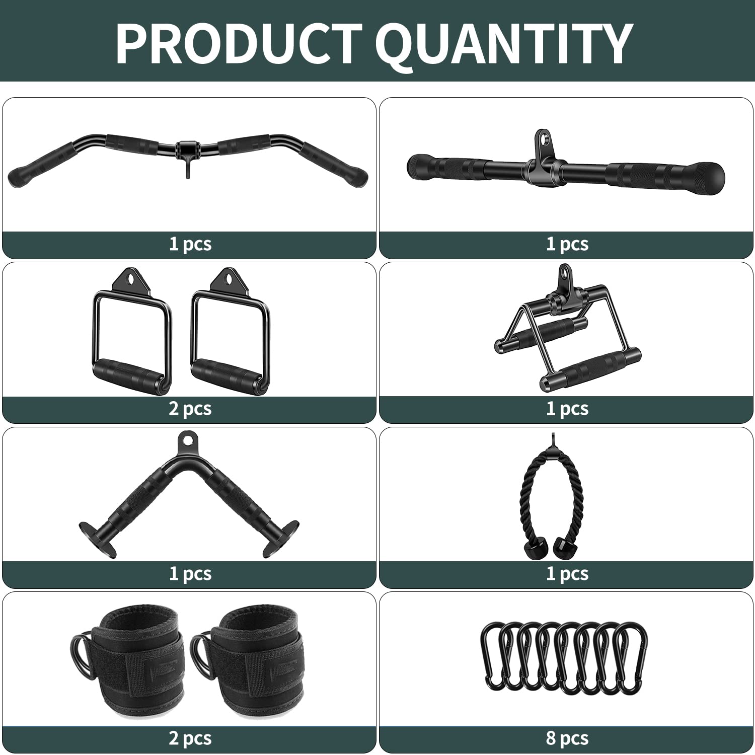 WNOEY Cable Machine Attachment, Cable Attachments for Gym, Gym Cable Attachments, Cable Machine