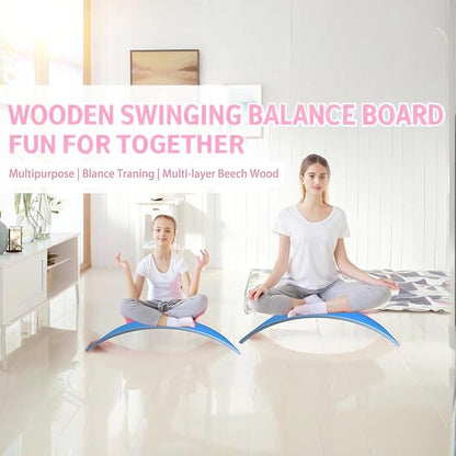 Ultimate Balance Board Kids - Natural Wood Wobble Board for Kids, Montessori Waldorf Toy, Ideal Gift for Ages 3-8; Perfect for Balance Boards for Adults, Physical Therapy & Indo Board Exercises