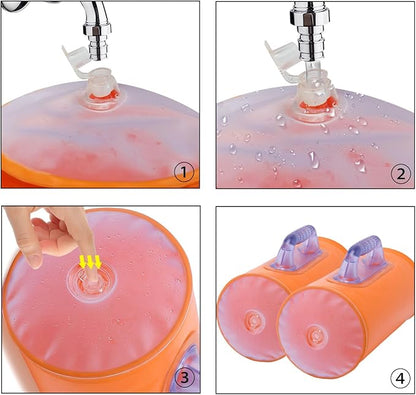 Water Dumbbells, Water Filled Training Dumbbells, Travel Weights Set, Adjustable Weights to 4-30 Lbs/Pair, Portable Gym for Strength Training, Fitness and Shaping