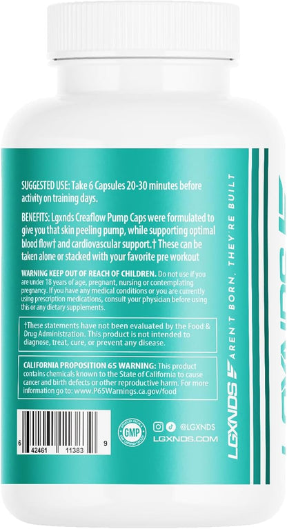 Creaflow Stim-Free Creatine Pills | Support Muscle Gain, Performance, Strength and Workout Recovery | Pre Workout Supplement for Men & Women | 180 Capsules, 30 Servings