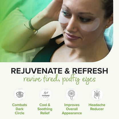 ToGoSpa Green Tea EYES, Dark Circle Warrior | Premium Clean Anti-Aging Gel Pads with Collagen, Hyaluronic Acid, Aloe Vera, Vitamins C & E, Taurine, and Green Tea Extract - 3 Pack