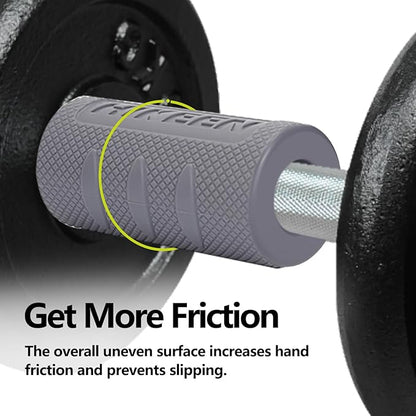 Hikeen Thick Bar Dumbbell Grips,Non Slip Hard Rubber Barbell Grips,Grips for Weight Lifting, Muscle Building-1.77", 2", 2.25" & 2.75" Outer Diameter