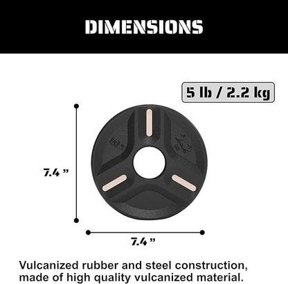 Cast Iron Plate Weights by Tribe WOD- Gym Weights for Men and Women, Cast Iron Plate Weights 1 of 2, Rubber and Steel Weights for Lifting (1 Plate)