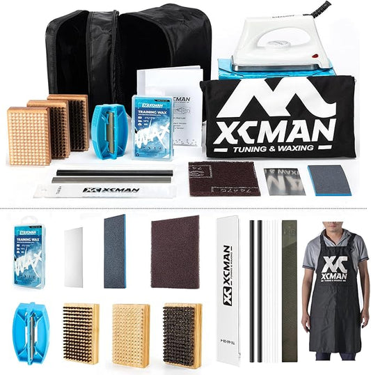 XCMAN Complete Ski Snowboard Tuning and Waxing Kit with Waxing Iron,Universal Wax,Edge