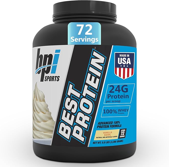 BPI Sports Best Protein ??100% Whey Protein Powder ??Muscle Growth, Recovery, Meal Replacement ??No Fillers, Gluten-Free ??Best Protein Powder for Men & Women | Vanilla Swirl ??5 Pounds