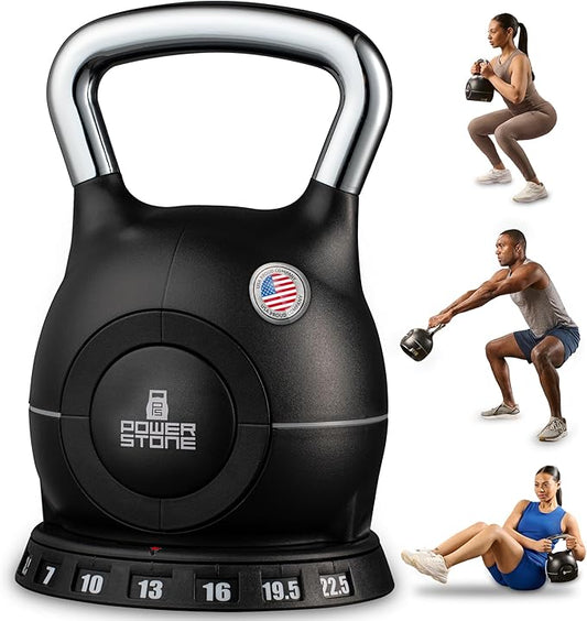 Lifepro Adjustable Kettlebell - 7in1 Kettlebells Weight with Quick-Select Dial & Safety Lock – Choose 22.5 lb or 44 lb – Compact Space Saving for Strength Training & Full Body Workouts