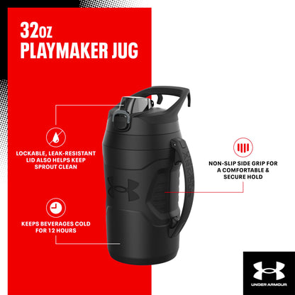 Under Armour 32 oz Insulated Water Bottles - Sports Water Jug with Fence Hook, Leak Resistant for