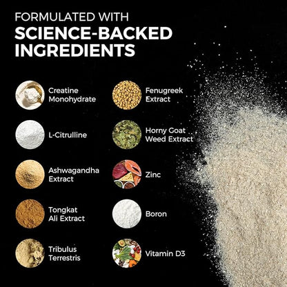 AiVital™ Creatine Powder for Men–5000mg Creatine Monohydrate with 1500mg L-Citrulline & 500mg Vitality Blend for Men–Strength, Performance,Muscle Pump&Recovery Support–Unflavored,60 Servings, 450g