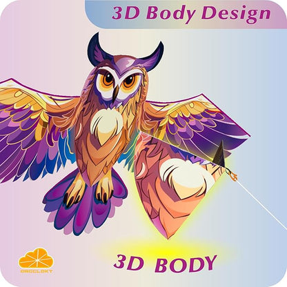 ORGCLDKT- 3D Lifelike Style Bird/Eagle Kite, Super Easy to Fly with, Ideal for Kids, Adults, Girls, Boys. Kites for The Beach, Grassland, Hiking