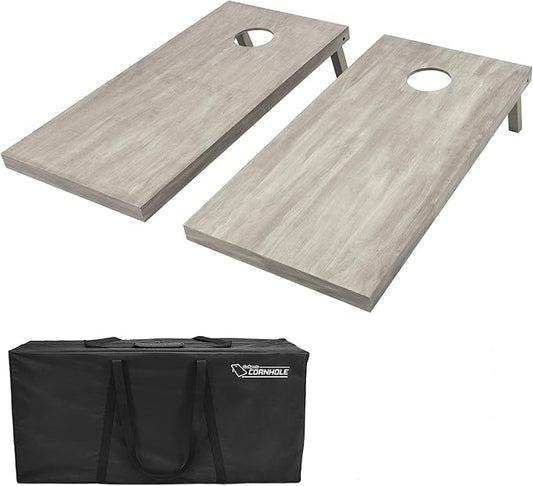 GoSports 4 ft x 2 ft Regulation Size Wooden Cornhole Boards Set - Includes Carrying Case and Bean
