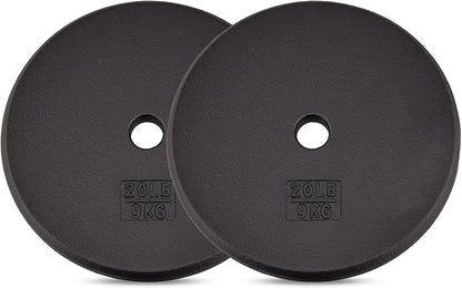 Yes4All Standard 1" Cast Iron Weight Plate - Ideal for Strength Training - Multiple Weight: 5LB to 25LB (Single & Set of 4)