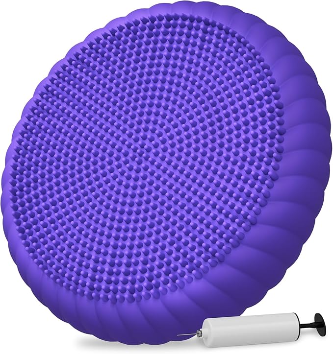 Wobble Cushion with Inflation Pump - Wobble Disk Balance Disc Wiggle Seat for Sensory Kids, Balance Pads