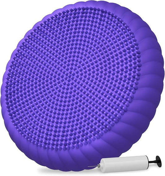 Wobble Cushion with Inflation Pump - Wobble Disk Balance Disc Wiggle Seat for Sensory Kids, Balance Pads