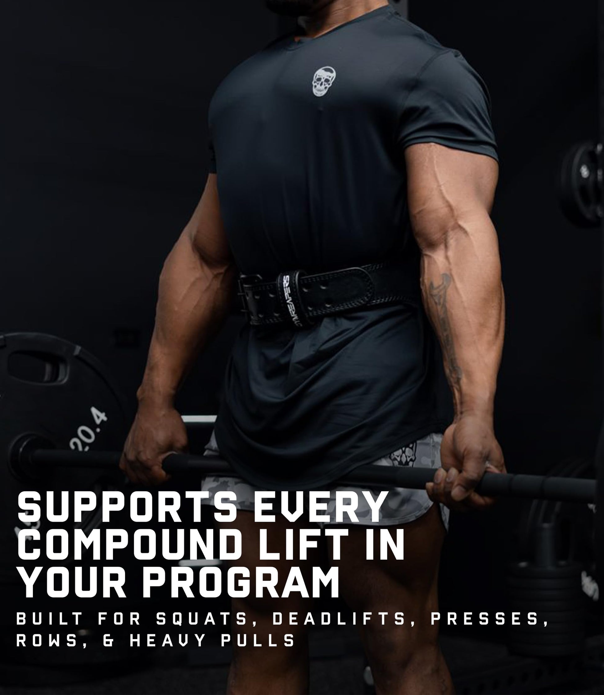Gymreapers Leather Weightlifting Belt for Bodybuilding, Squatting, Lower Back Support & Back Pain