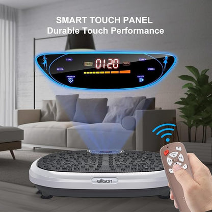 EILISON FitMaxx 3D XL Vibration Plate Exercise Machine - Whole Body Workout Vibration Platform w/Loop Bands - Lymphatic Drainage Machine for Weight Loss, Shaping, Wellness, Recovery