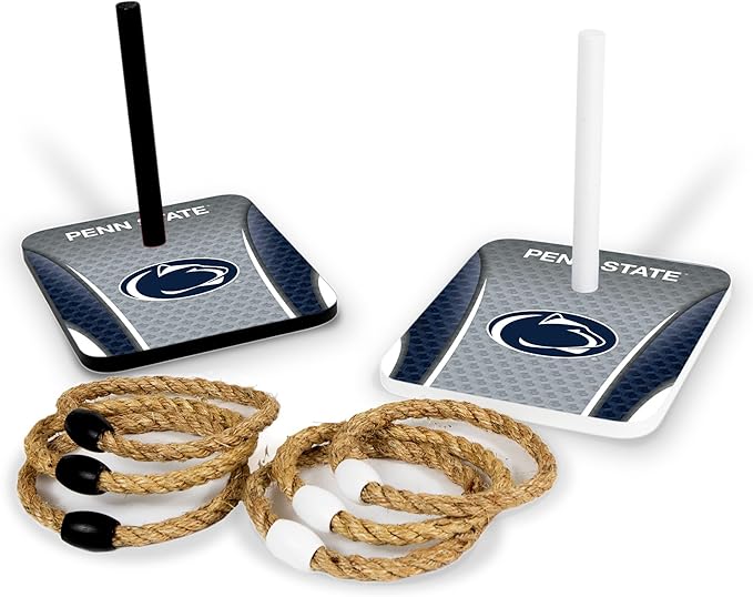 Solid Wood College Quoits Set with Direct Print HD Team Graphics – Tailgate Ring Toss Game – Great Gift for Any NCAA Fan! Ring Toss Family Outdoor Games for The Beach