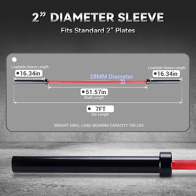 Barbell Bar for Weightlifting - 7FT Heavy Duty (1500LB/700LB), 4FT Short (500LB), 47" EZ Curl Bar - Fits 2" Standard Plates - Home Gym Strength Training
