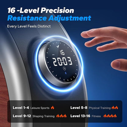 MERACH Rowing Machines for Home, Magnetic Rowing Machine with 16 Levels, Rower Machine of Quiet Resistance, Dual Slide Rail with Max 350lbs Weight Capacity, App Compatible