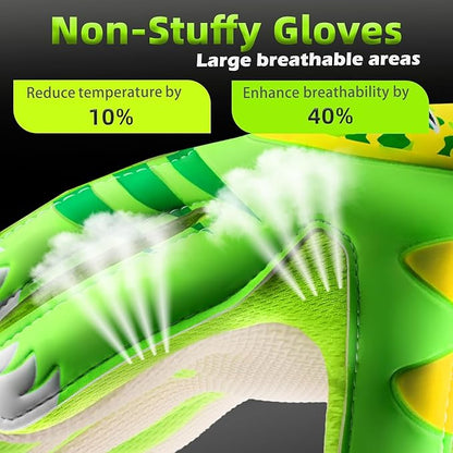 Sportout Kids Goalkeeper Gloves, Soccer Gloves with Double Wrist Protection and Non-Slip Wear Resistant Latex Material to Give Protection to Prevent Injuries