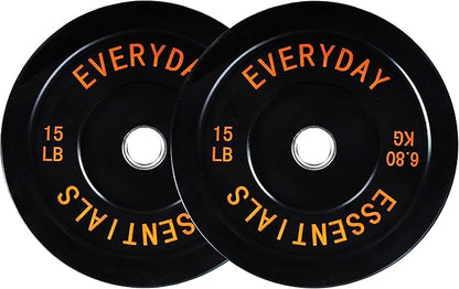 2-Inch Olympic Bumper Plates, Perfect Weight Plates for Weightlifting and Strength Training, Multiple Weights Available