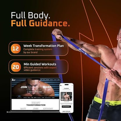 Basement Beast Resistance Bands for Working Out – Long Exercise Bands Resistance for Home Workouts, Physical Therapy & Strength Training