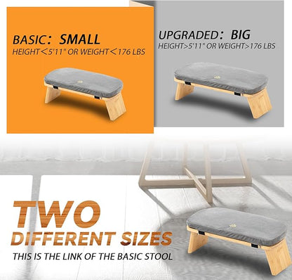 Meditation Bench, Bamboo Meditation Stool, Folding Kneeling Meditation Bench, Seiza Prayer Bench, Prayer Bench with Meditation Cushion, Kneeling Stool (Grey & Bag)