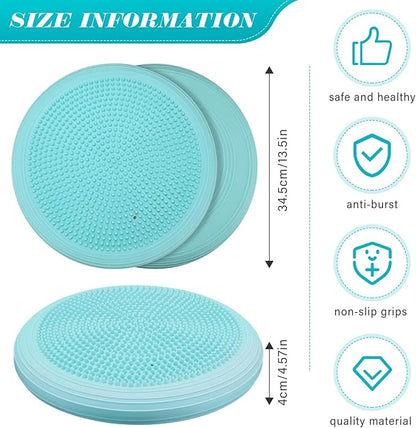 Libima 8 Pcs Wiggle Seat Inflated Wobble Cushion Sensory Seat Flexible Balance Board Balance Disc with Needle Pump for Men Women Physical Exercise Improving Posture Home Office