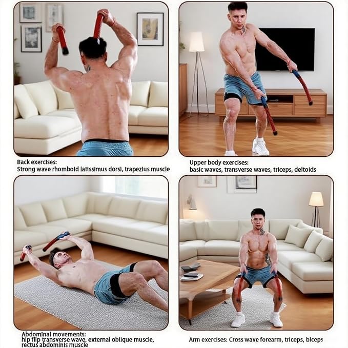 Ropeless Battle Rope - Adjustable Weight, Portable & Durable Strength Trainer for Home Gym & Outdoor Use, Ideal for Athletes, Boxers & Fitness Beginners