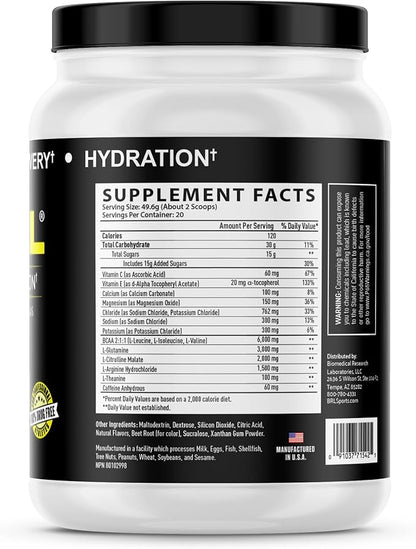 3-in-1 Endurance and Recovery, Hydration, BCAA, Electrolyte Enhanced Drink (Wild Berry)…
