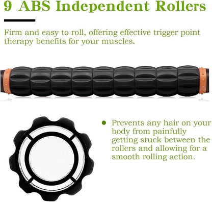 Muscle Roller Stick for Athletes - Massage Roller to Reduce Muscle Soreness, Cramping & Tightness in Legs, Arms, Back & Calves-Body-Building Apparatus