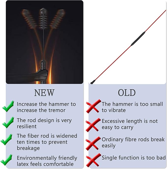 Upgraded Elastic Fitness Bar,Physical Therapy Equipment for Exercise Vibration Training,Fat Buring Workout for Yoga Pilates Sports,Abdominal Muscles Strength Exercises in Home Gym