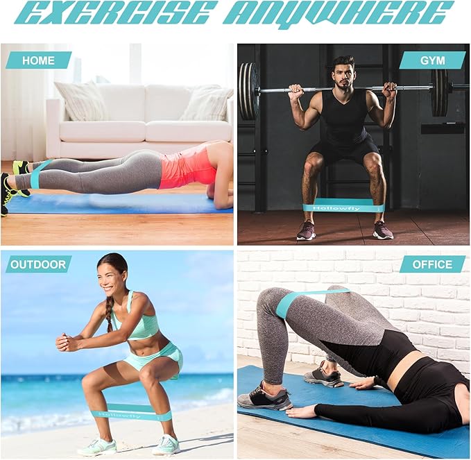 12 Pcs Latex Resistance Loop Exercise Bands for Booty Workout Stretch Exercise Bands Non Slip for Legs Squat Resistance Loop Women Men Starter Butt Hip Thigh Fitness