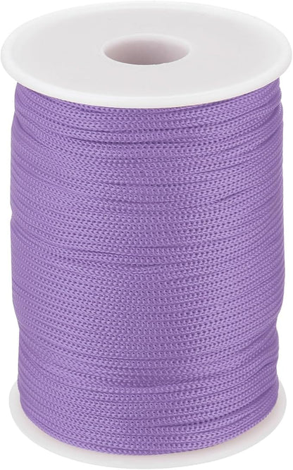 MECCANIXITY 1/12 Inch Polypropylene Rope Braided Ropes, 328ft Nylon Rope Hollow Utility Cord for Clothesline, Camping, Hiking, Outdoor, Light Purple