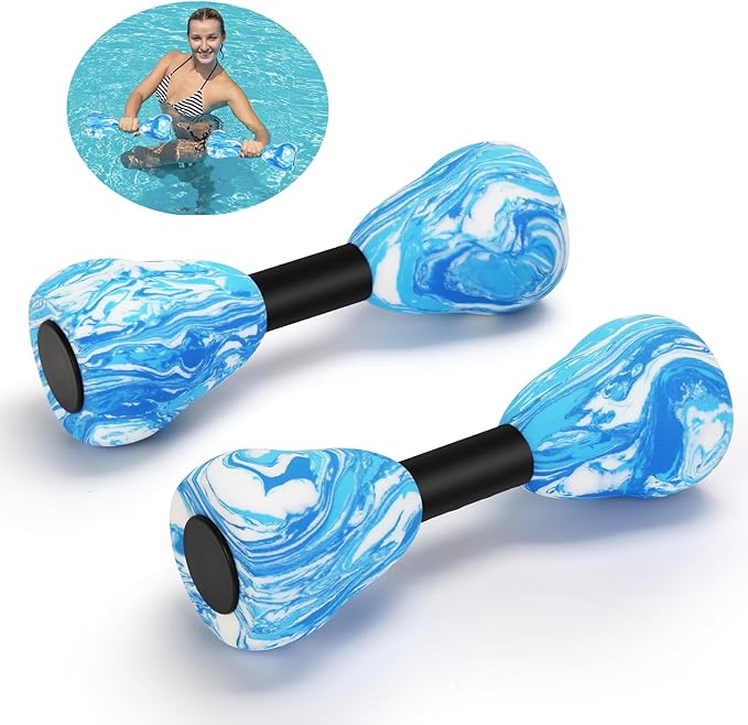 Camouflage Aquatic Dumbbells,2Pcs Foam Water Weights Aerobic Exercise Fitness Equipment Dumbbells, Pool Resistance Swimming Training for Adults/Kids/Men/Women Weight Loss, Beginner Swimming Training