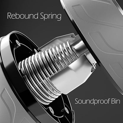 AB Wheel Roller with Resistance Spring, Automatic Rebound Exercise Abdominal Ultra-Wide Wheels Fitness for Gym & Home, Core Work-out Strength-Training Roller with Knee Pad, 14.6"W