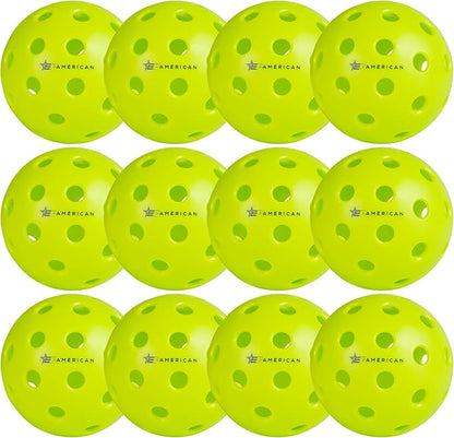 EP American Outdoor Pickleballs USAPA Approved | Made in USA with Durable Design | Tournament-Ready, High Performance | 40 Precision Holes for Balanced Flight, Consistent Spin