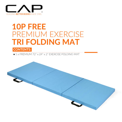CAP Barbell Folding Exercise Mat – Durable, Anti-Tear, Thick Padding for Fitness, Aerobics