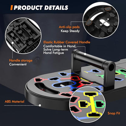 Portable Home Gym Workout Equipment, Push Up Board, Pilates Bar & Fitness Accessories with Resistance Bands for Upper Body Strength Training Full Body Workout at Home