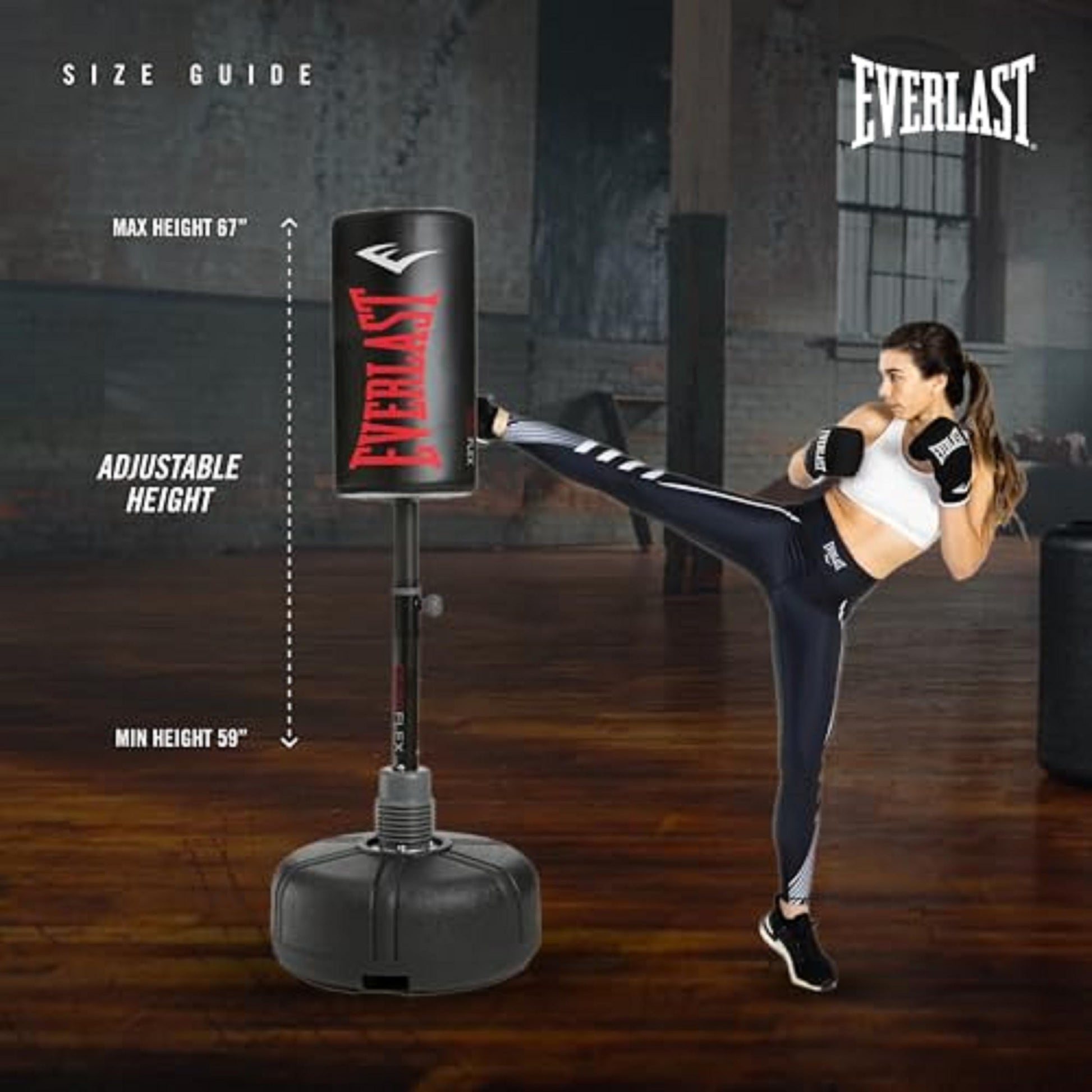 Everlast Freestanding Adjustable Punching Bag Adults | Heavy Boxing | MMA
