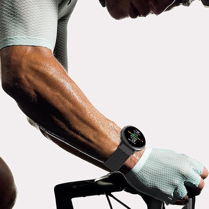 FINTIE Magnetic Braided Band Compatible with Garmin Vivoactive 5/6/Vivoactive 3, Garmin Venu/Venu Sq/Sq 2/Forerunner 55/165/645/245 Music, 20mm Stretchy Nylon Elastic Sport Strap, Black