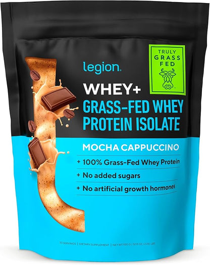 LEGION Whey+ Protein Whey Isolate from Grass Fed Cows - Whey Protein Isolate Powder Low Calorie, Non-GMO, Sugar Free, Lactose and Gluten Free, All Natural Protein Powder for Men & Women 30 Servings