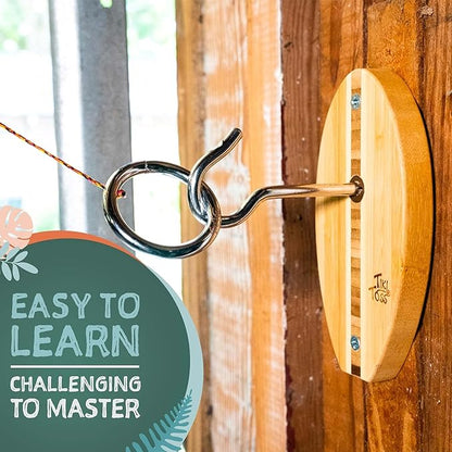 Tiki Toss Ring Toss Game for Adults & Kids - Hook and Ring Games with String and Hooks for Indoor/Outdoor Use, Man Cave Decor & Stuff, Gifts for Men - Standard or Deluxe 12.3" / Tiny 5"