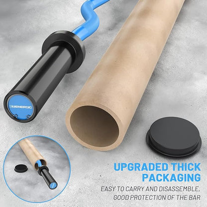 47" Olympic EZ Curl Bar 500-lbs Capacity Steel Barbell Suitable for 2" Weight Plates, 2-Inch Curl Bar for Weight Lifting,Hip Thrusts,Squat,Biceps-Home Gym Weight Bar