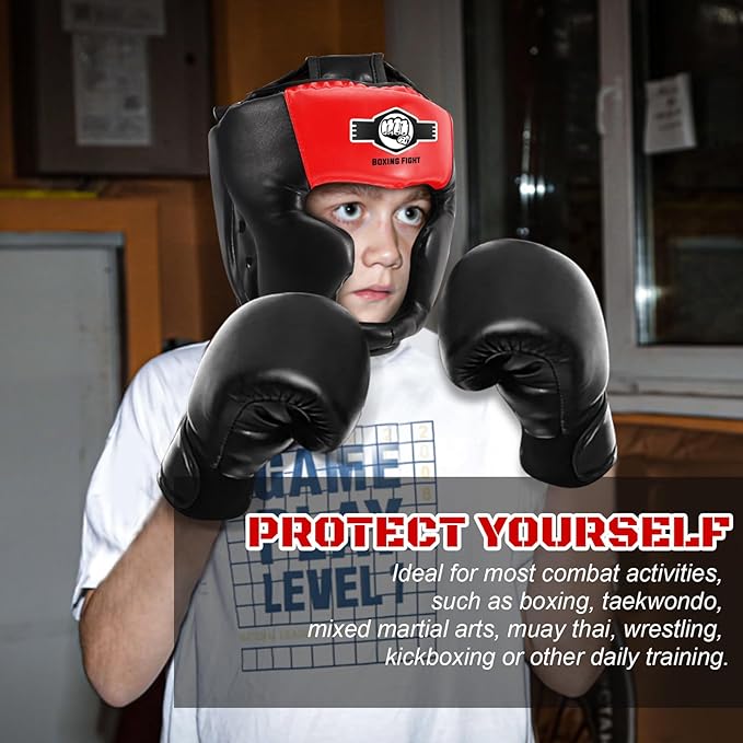 Sparring Head Guard with Gloves - Boxing Safety Headgear for MMA, Kickboxing, Muay Thai & Boxing - Adult & Kids