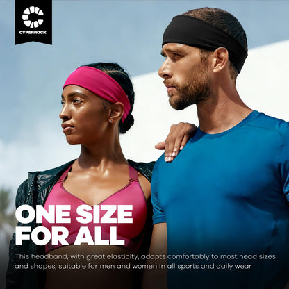 CYPERROCK Sweat Band, 5 Pack Headband Moisture Wicking for Running Sports