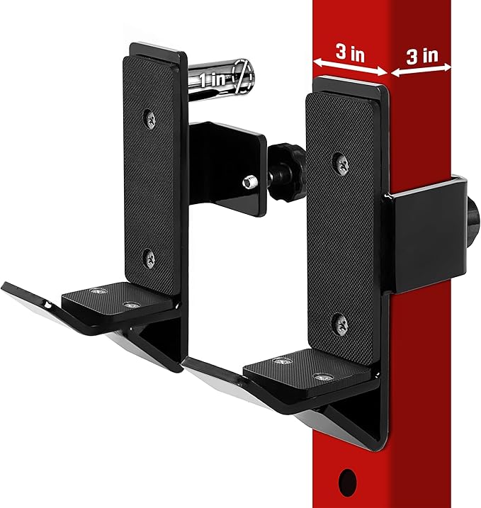 Yes4All Power Rack J-Hooks & Attachments ??Heavy Duty Barbell Holders Compatible with 2x2 & 3x3 Power Racks for Home Gym