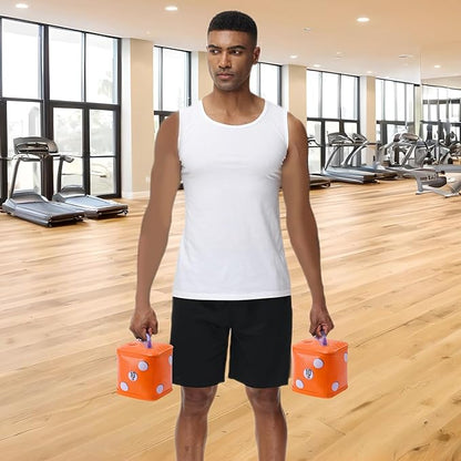 Travel Dumbbells, Water Filled Dumbbells Set, Fitness Exercise Dice 15/20 lbs, Portable Fitness Equipment, Fun for Strength Training, Core Training