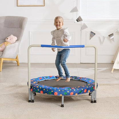 VEVOR 3FT Trampoline 36" Indoor/Outdoor for Toddlers, Foldable Mini Baby With Foam Handle, Recreational Birthday Gift